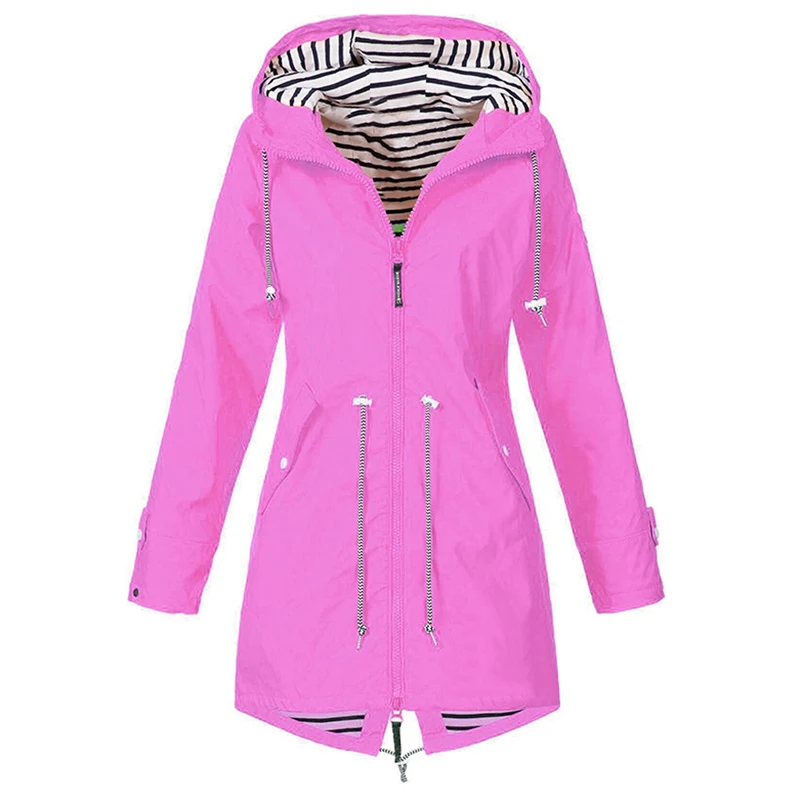 NIBESSER, Женская куртка, пальто, водонепроницаемая, переходная куртка, для улицы, походная одежда, легкий плащ, женский плащ - Цвет: pink
