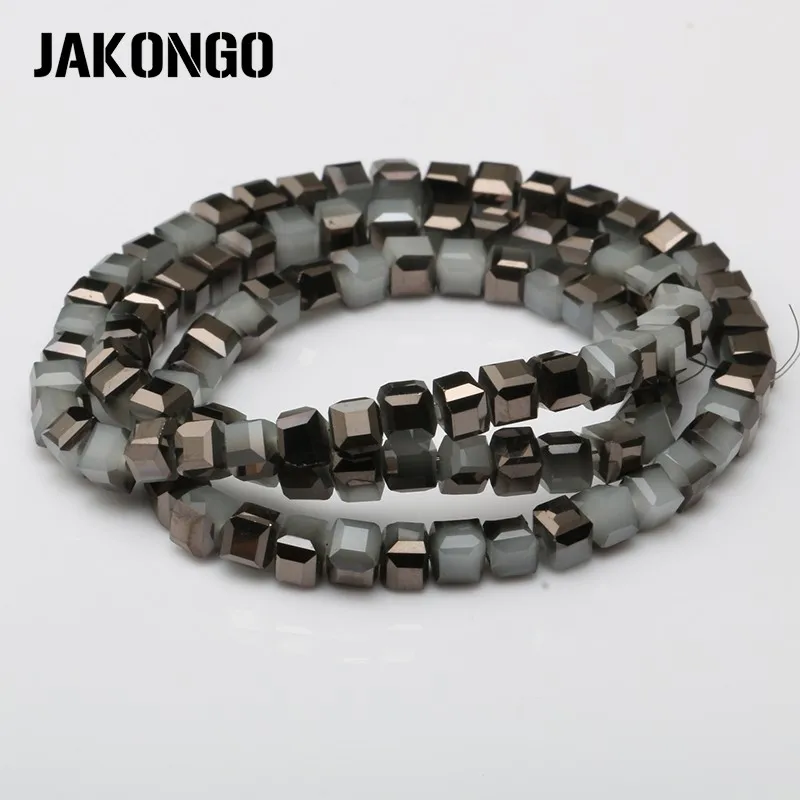 JAKONGO квадратные стеклянные бусины 4 мм AB эффектные для изготовления браслета DIY