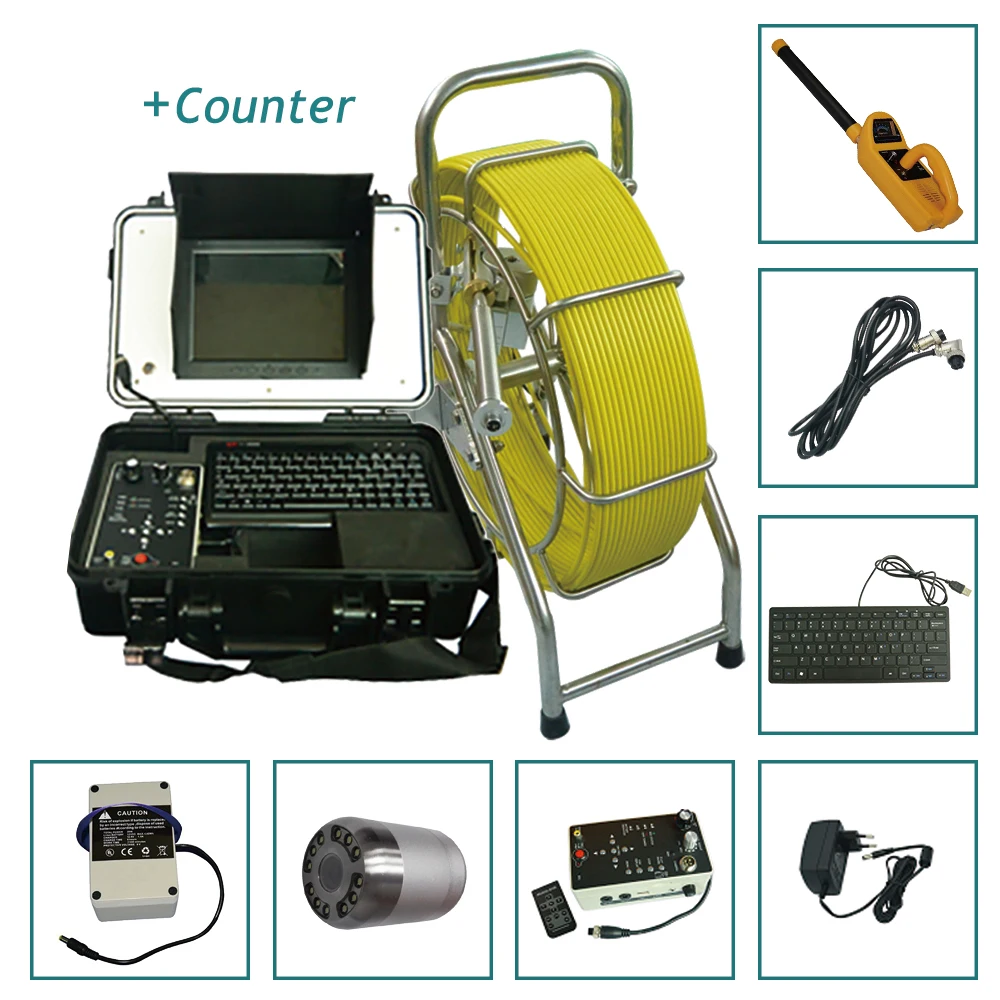 120M 9mm Cable Industrial Borescope Inspection Camera 50mm CCD Sensor