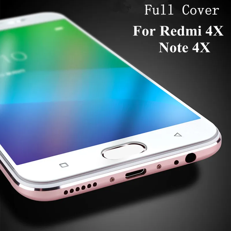 

Tempered Glass For Xiaomi Redmi 4X Redmi Note 4X Full Cover Case Screen Protector on Redmi 4X Pro Redmi Note 4 GLAS Sklo 9H