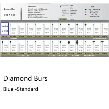

20pcs/lot dental diamond bur dental materials polishing tools tooth preparation dental lab bur dental equipment