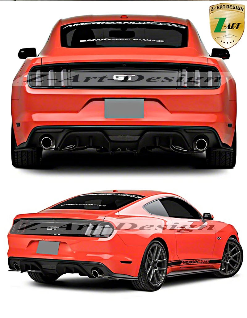 

Z-ART performance rear diffuser for Ford Mustang GT PP plastic Rear bumper lip for Mustang 2015-2017 rear lower spoiler