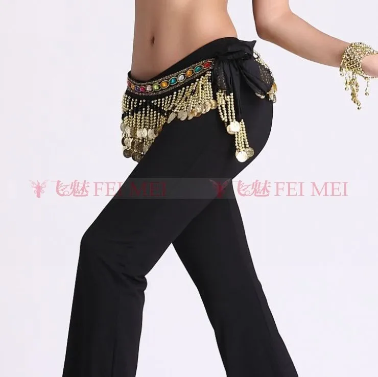 Новый стиль танец живота костюмы шифон золотые монеты Belly Dance Hip шарф для женщин Танец Живота Ремни