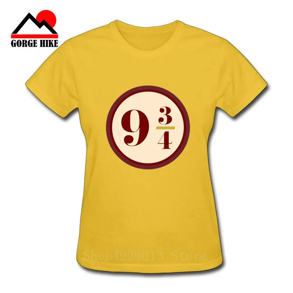 

Harry Hogwarts Quote Classic Magic Funny Tshirt Custom Cotton WomenTop Tees Platform 9 3-4 to the Hogwarts Express Girl Shirts