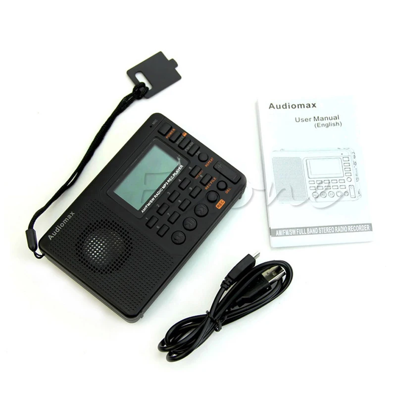 Цифровая настройка ЖК приемник TF MP3 REC плеер AM FM SW Полнодиапазонный радиоприемник