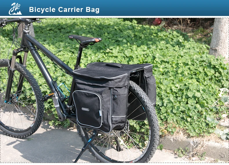 Excellent ROSWHEEL Bicycle Carrier Bag 30L Rear Rack Trunk Bike Luggage Back Seat Pannier Two Double Bags Outdoor Cycling Saddle Storage 1 0