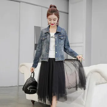 

Fashion Denim Jacket Female Short Paragraph 2019 Spring And Autumn New Slim Korean Version Harajuku Style Denim Outerwear YH279