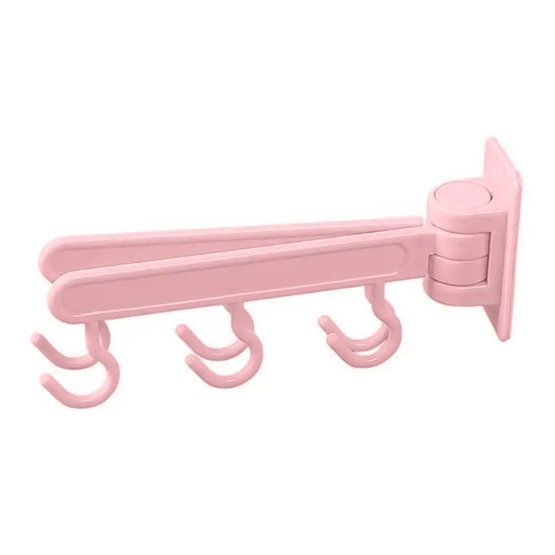 1 шт., крючки для кухонных дверей, настенных шкафов, самоклеющиеся крючки для ванной комнаты, крепкие липкие крючки, полка для хранения шкафа, 4 цвета - Цвет: Розовый