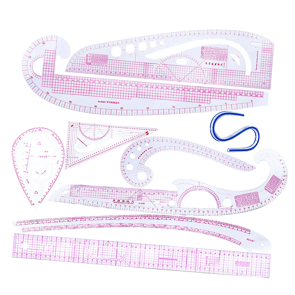 9Pcs Multi Styles French Curve Ruler Set for Dressmakers Clothing Sewing Pattern Making