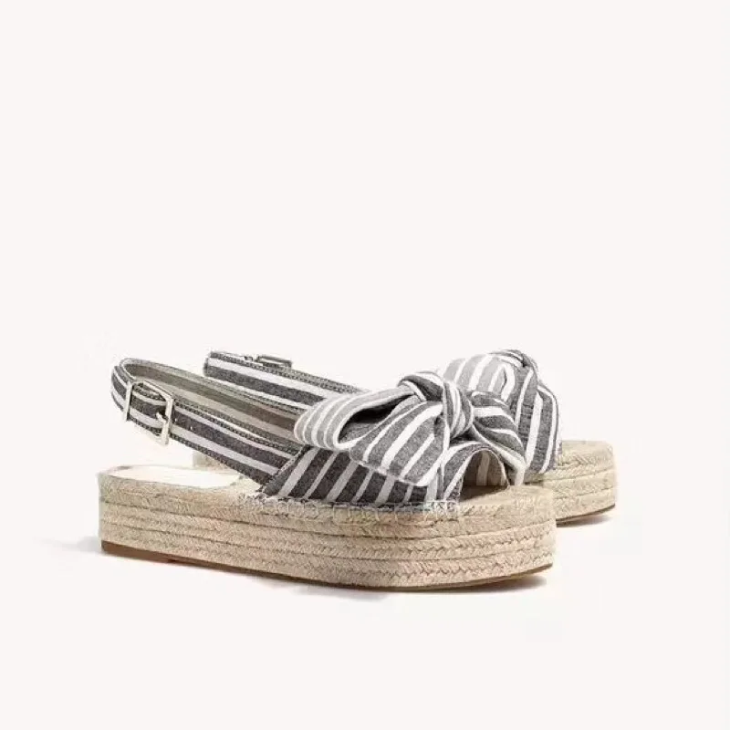 

summer platform gladiator sandals big bow decorate wedges shoes 2019 brand design muffins shoes female flip flops sandalias