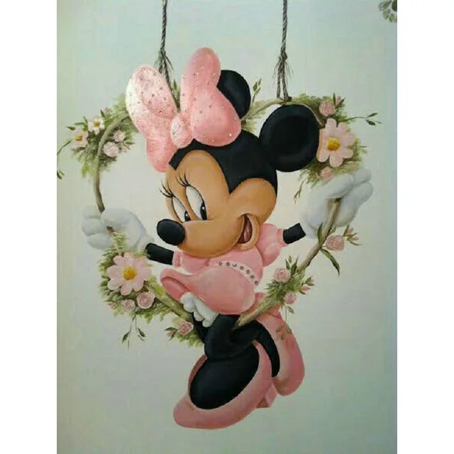 

DIY 5D Diamond Painting Cross Stitch Minnie picture full Square Diamond Embroidery Mickey mouse rhinestone Mosaic