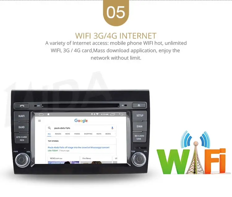 Excellent LJDA Android 9.1 Car DVD Player For Fiat Bravo 2007 2008 2009 2010 WIFI Car Multimedia Stereo GPS 2 Din Car Radio Quad Core IPS 7