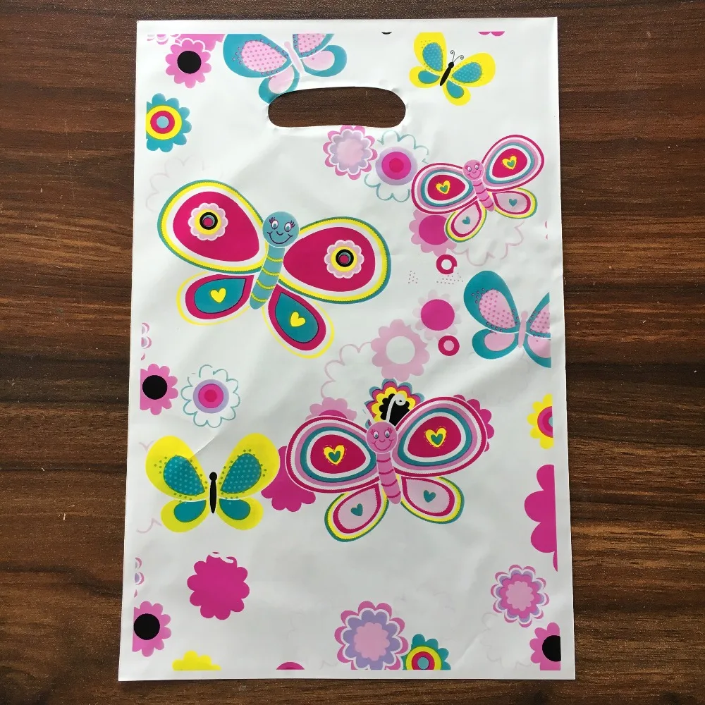 Buy 6pcs white butterfly theme PE printed plastic