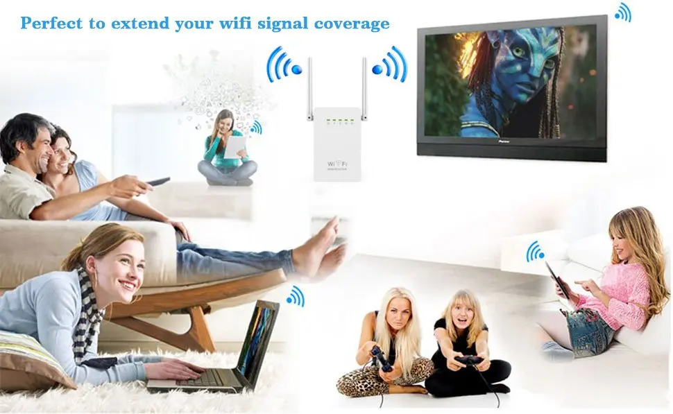 PIXLINK Router WiFi 300Mbps Bộ Khuếch Đại Mạng Mở Rộng Repeater Điện Nối Dài Roteador 2 Ăng Ten Cho TPLINK Xiaomi Tenda wifi repeater wireless signal booster