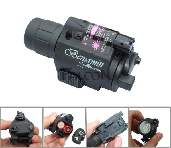 2in1 Tactical Red Dot Laser Sight LED Flashlight Combo Hunting Laser for Pistol Guns Colt 1911