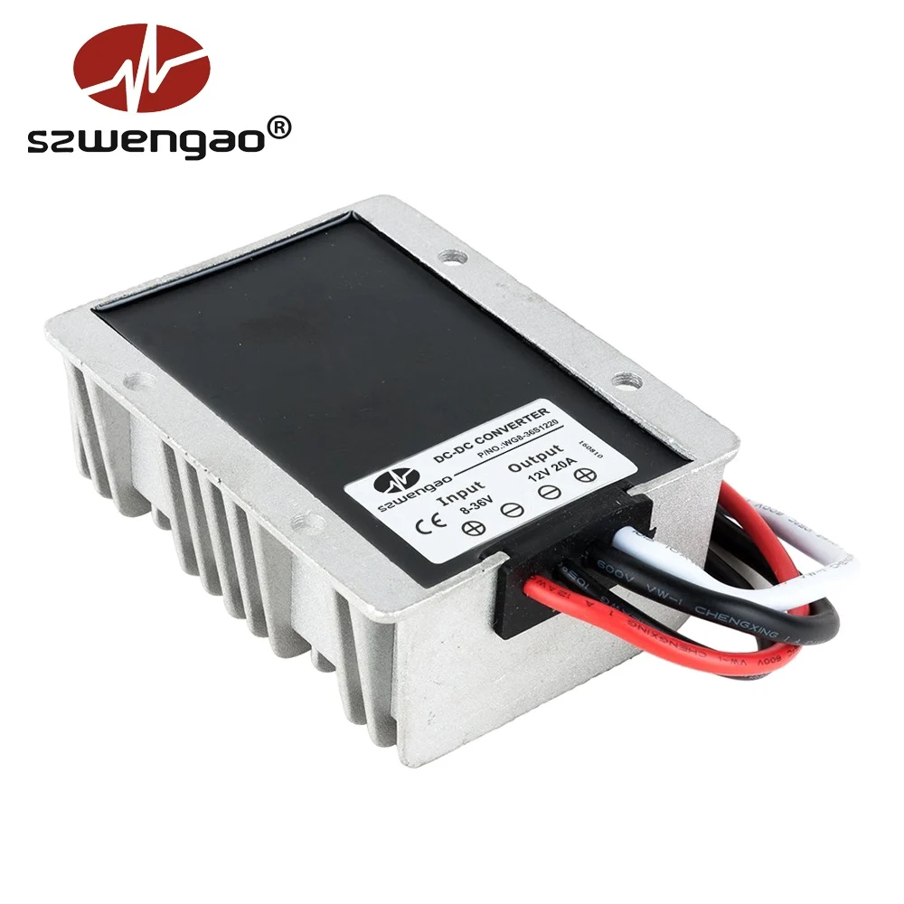 

High Power 240W Automatic Boost Buck DC DC Converter 8-36V to 12V 20A Step Up Step Down Power Module for Boat