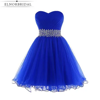 

Royal Blue Cocktail Dresses 2020 Sexy Robe Cocktail Courte Chic Real Images Short Prom Dress Girls Homecoming Gowns
