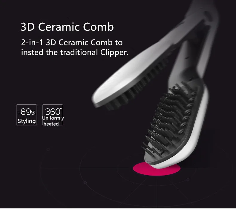 Горячая Европа Вилку Chapinha Profissional Hair Straightener Titanium 3D Массаж Гребень Водяного Пара Прямо Железа ЖК-Красный Черный Белый