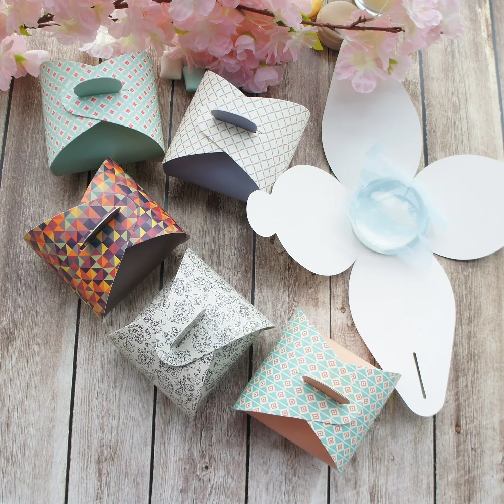 

30pcs flower Bud design Paper Box cookie candy Chocolate soap jelly handmade wedding Birthday Party DIY Gifts Packaging