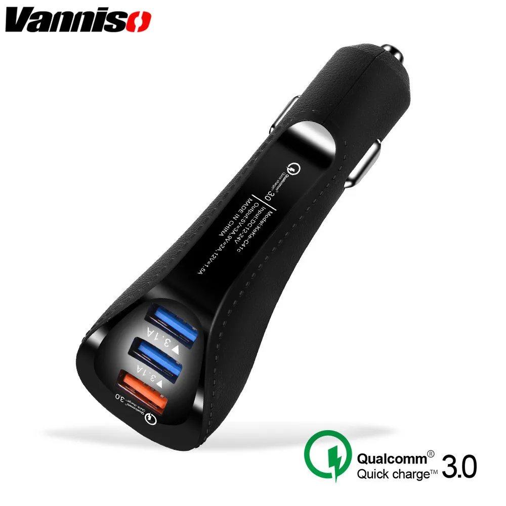 Автомобильное USB зарядное устройство Vanniso для быстрой зарядки 3,0 2,0 зарядное устройство для мобильного телефона 3 порта быстрое автомобильное зарядное устройство для iPhone samsung Tablet автомобильное зарядное устройство