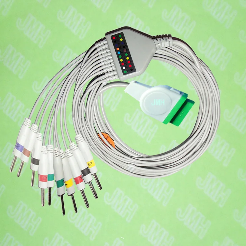 

Compatible with GE,Solar,Dash,Tram,Datex Ohmeda EKG Machine,One-piece 10 lead cable and leadwires,11PIN,3.0 DIN,IEC or AHA.