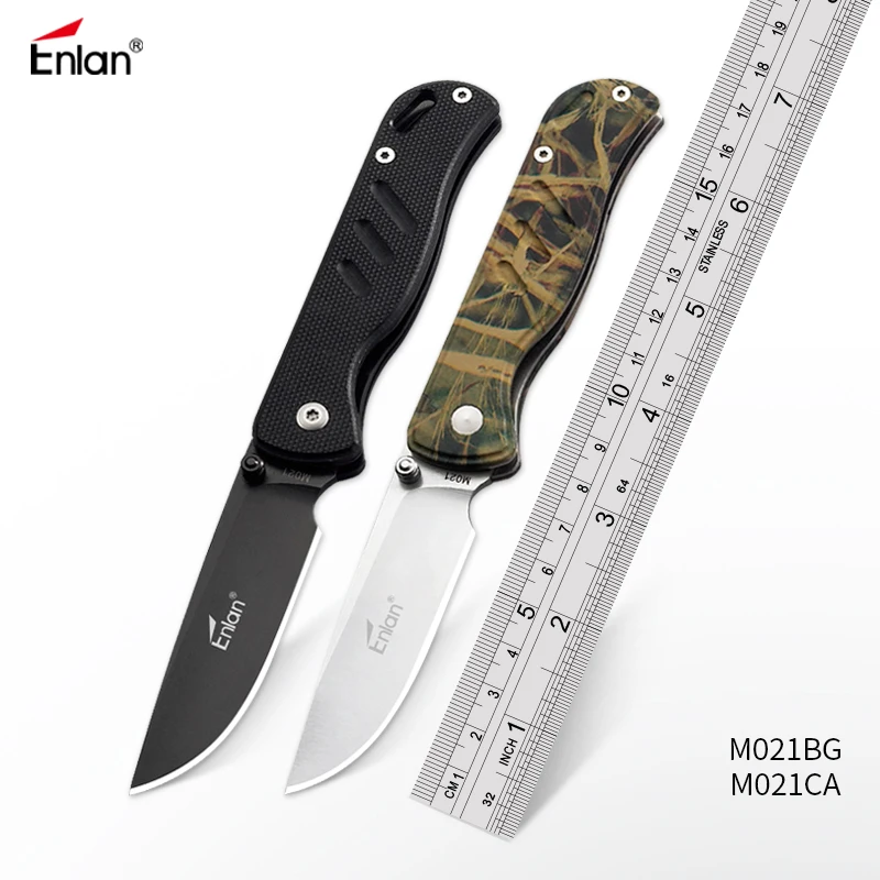 Baratos ENLAN exterior paquete cortadores con forma de letras defensa pelador auto cuchillo doblar para combate EDC cuchillo de bolsillo cuchillo plegable dropshipping