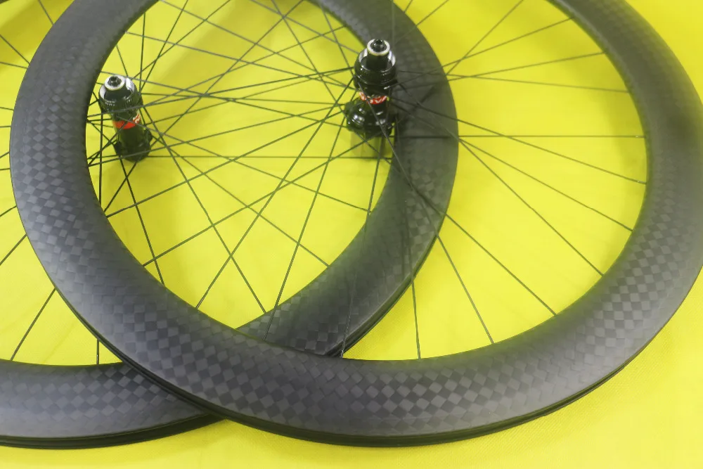 Perfect SPEEDSAFE 700C 60mm clincher road disc carbon wheels 26mm wide 12k matte Novatec D411SB-CL D412SB-CL cyclocross bicycle wheelset 3