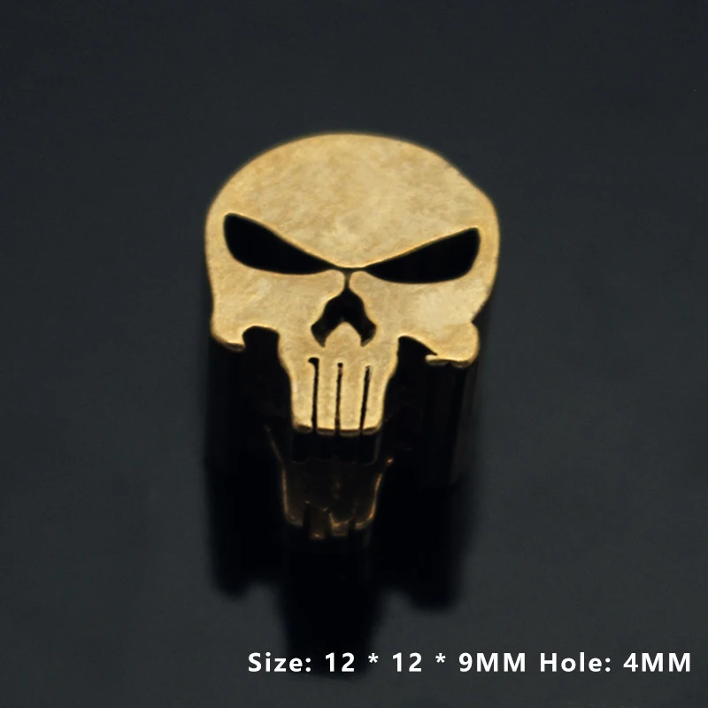 

Outdoors Knife Punisher Skull Brass Knife Beads Pendant Rope Copper Knife Lanyard Fall Rope EDC Knife Pendant Beads Multi Tools