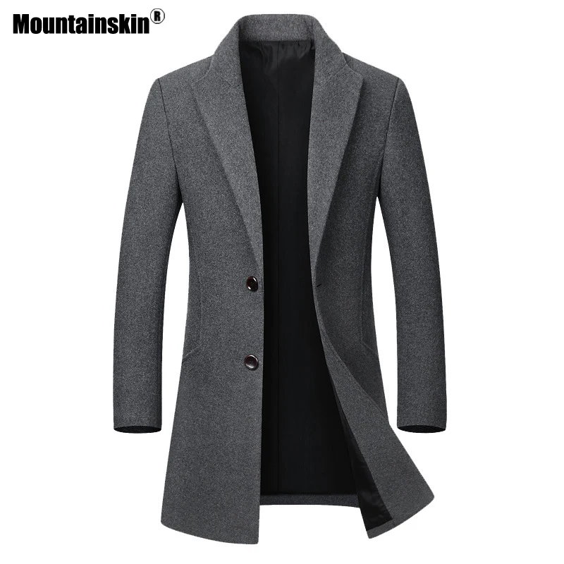 Mountainskin Men's Wool Jacket Thicken Coats Casual Slim Fit Turn Down Collar Fashion Male Trench Coat Mens Brand Clothing SA624 Mountainskin Men's Wool Jacket Thicken Coats Casual Slim Fit Turn Down Collar Fashion Male Trench Coat Mens Brand Clothing SA624