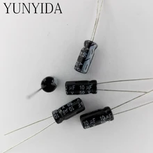 50 шт в наборе с алюминиевой крышкой, 50В 10 мкФ электролитический конденсатор с алюминиевой крышкой