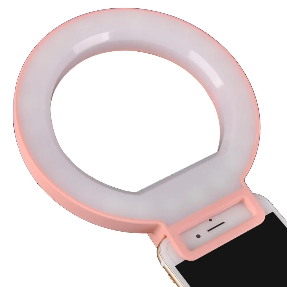 Очаровательная осветляющая лампа для селфи, светодиодный мини-светильник-кольцо для iPhone, samsung, смартфона, 3 уровня яркости с зарядным кабелем