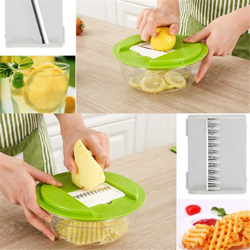 Многофункциональный овощерезка Dicer нож для резки фруктов с 4 сменными лезвиями из нержавеющей стали инструмент для резки картофеля