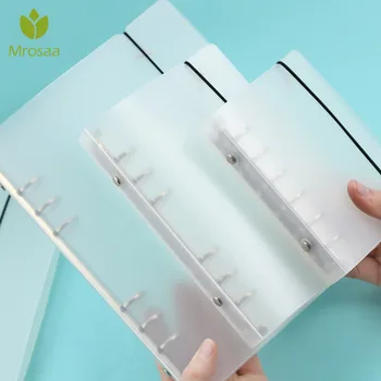 

Mrosaa PP Clip File Folder Transparent Color Plastic Notebook Journal Loose Leaf Ring Binder Diary Planner Cover A5 A6 A7