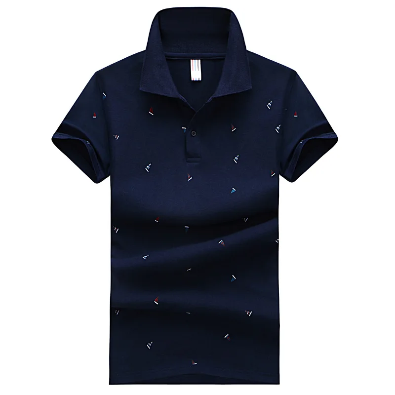Новая модная мужская рубашка поло с коротким рукавом, повседневные деловые рубашки поло для мужчин, высококачественная одежда размера плюс M-4XL, рубашки поло, GA252 - Цвет: Boat Navy