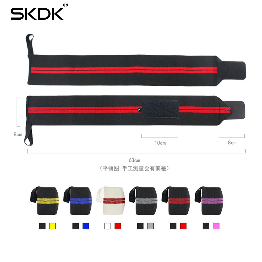 SKDK 1 pairs Nylon Wristband Elastic Wrist Wraps Bandages Weight Lifting Breathable Grip Barbell Support Straps Hand Protector