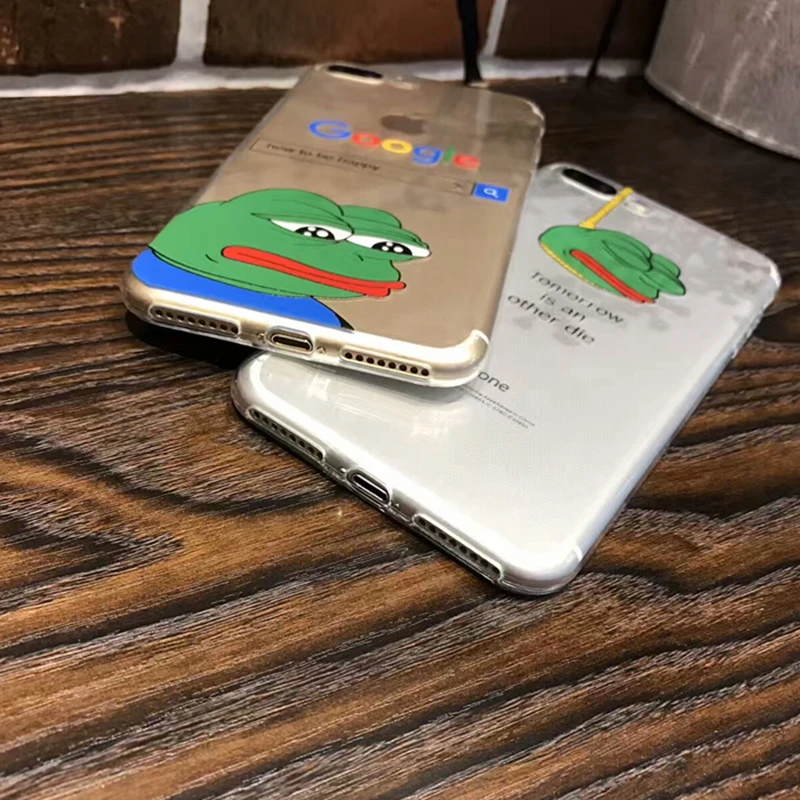 Funda Ultra delgada para iphone 8 7 6 6 S Plus Coque suave transparente TPU fresco divertido patrón de rana para iphone X XS X Max XR cubierta de la Caja
