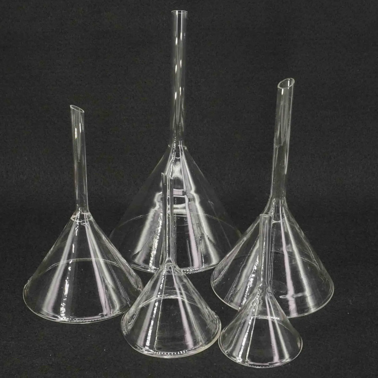 

Lab Glass Funnel 80/90/100/120mm Borosilicate Glassware Miniature Triangle Funnel