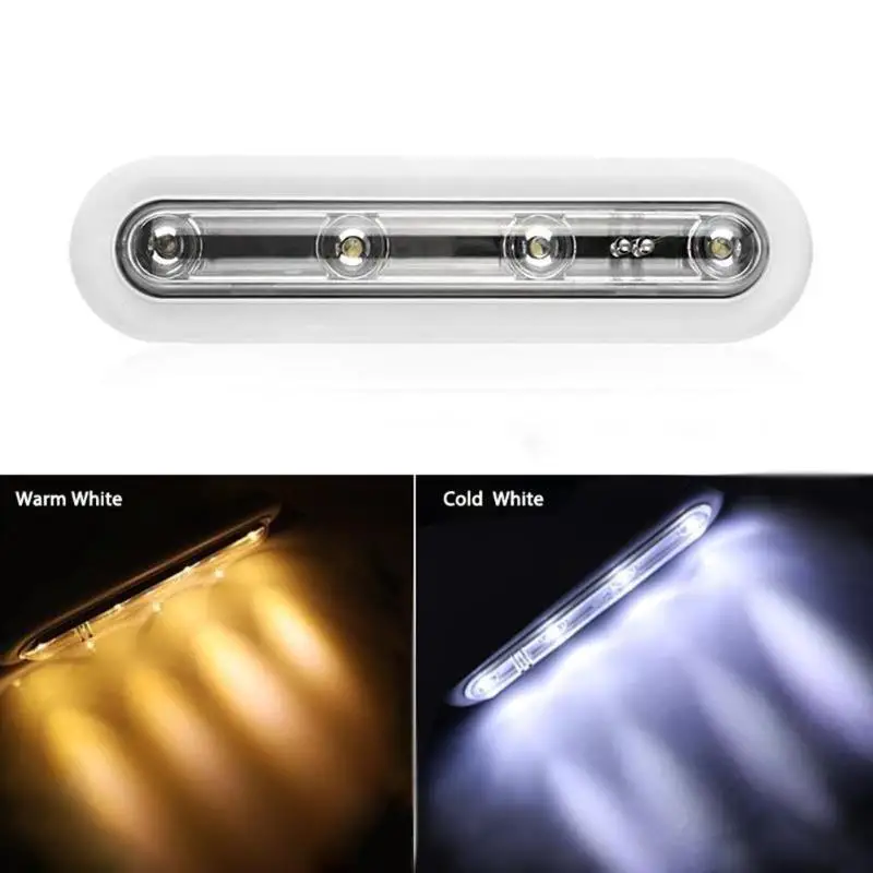 

4 LEDs Touch Motion Sensor Night Lamp LED Under Cabinet Light for Wardrobe Cupboard Closet Kitchen Night Light