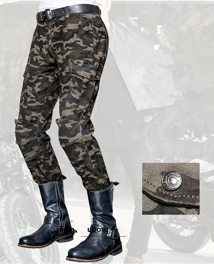 Buy Camouflage leisure motorcycle jeans men's