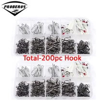 200 шт./кор. рыболовные снасти смешанные Размеры 1/0-2/0-3/0-2/4/6/8/10 рыболовный крючок; высокое качество коричневый Цвет большой Рыболовный крючок тройные Крючки