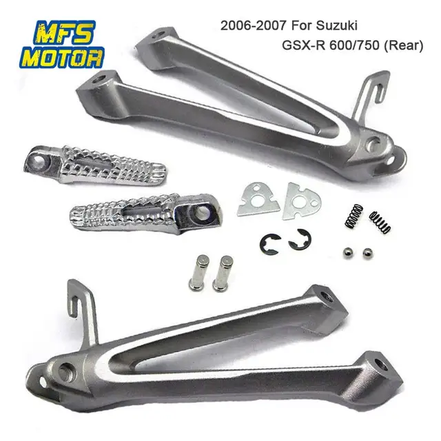Front Rear Passenger Foot Pegs For Suzuki GSXR1000 GSXR750 GSXR600
