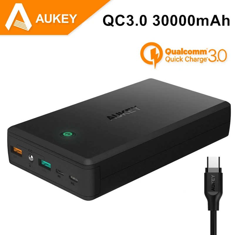 Aukey 30000mAh External Power Bank For Quick Charge 3.0