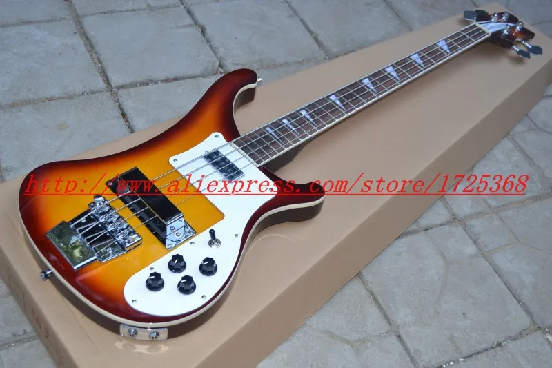 

New Style 4003 bass Brown yellow color electric bass guitar silver hardware Musical Instruments free shipping
