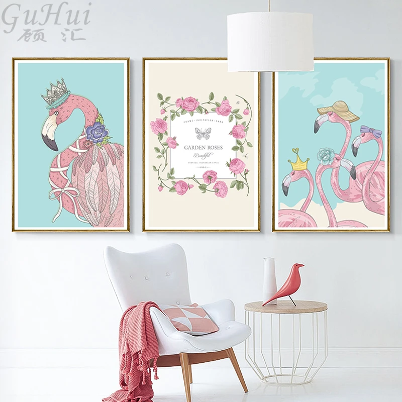 Mediterranean Cartoon Pink Flamingo Holiday Rose Flower