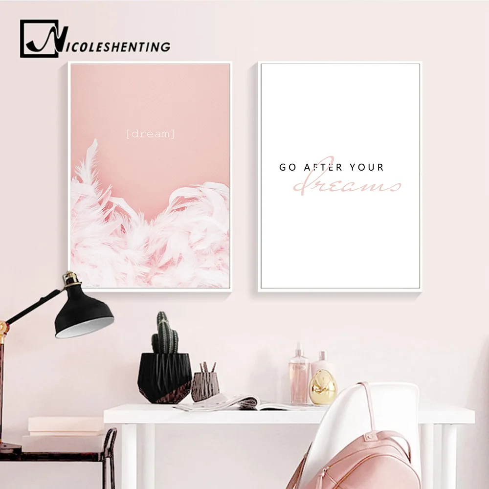 

Scandinavian Style Feathers Canvas Painting Wall Art Nordic Posters and Prints Decorative Picture Modern Home Bedroom Decoration