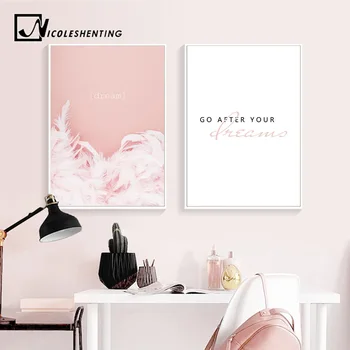 

Scandinavian Style Feathers Canvas Painting Wall Art Nordic Posters and Prints Decorative Picture Modern Home Bedroom Decoration