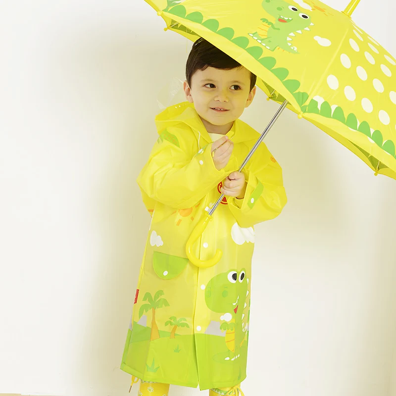 

Outdoor Children's Rain Coat Environmental Protection EVA Boys and Girls with Hooded Raincoats Kid Poncho