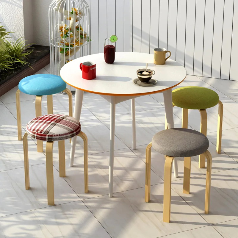 Стул Bentwood с открытой спиной Круглый Штабелируемый деревянный стул для кухни дома