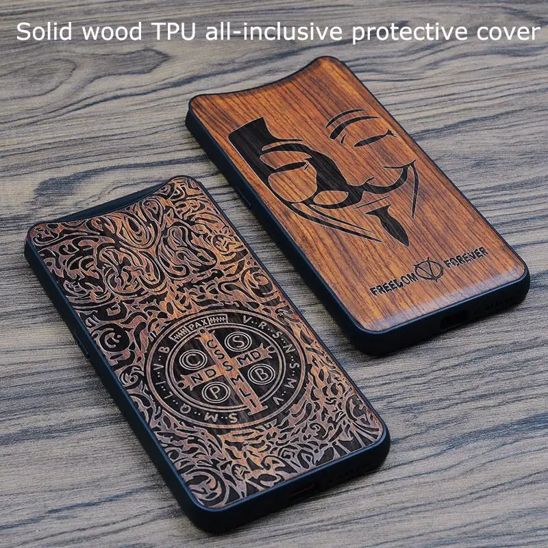 

For OPPO Reno 10x Zoom Find X Solid Wood Carving Protective Cover All-inclusive Wooden Shell For OPPO R17 R11S R11S Plus Case