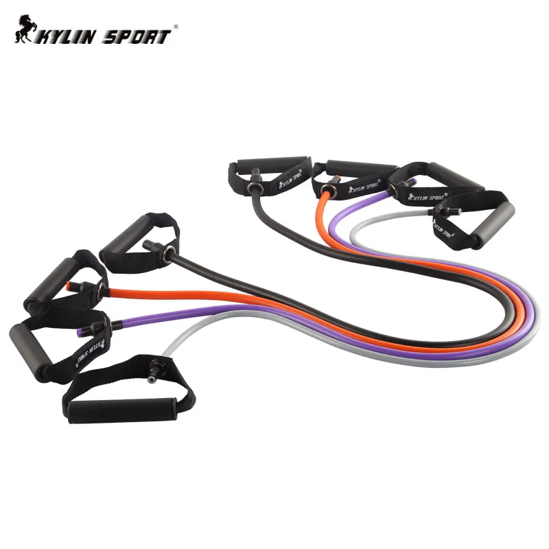 Fitness Equipments Workout Resistance Bands Latex 4pcs/set Exercise Pilates | Спорт и развлечения